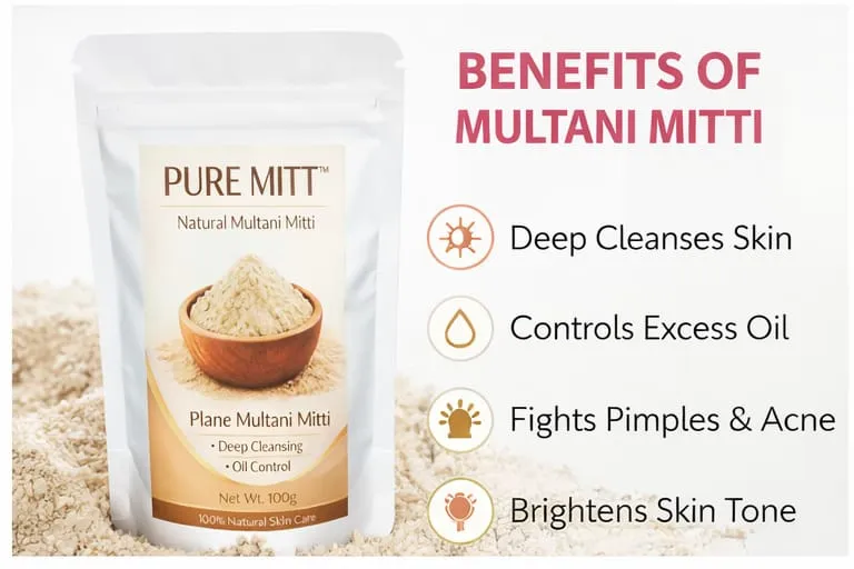 Natural Multani Mitti for Face & Skin Care | Oil Control & Deep Cleansing (100g)